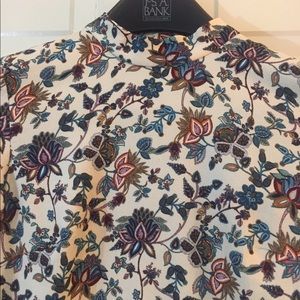 Zara Green Flower A Line dress with vintage sleeve